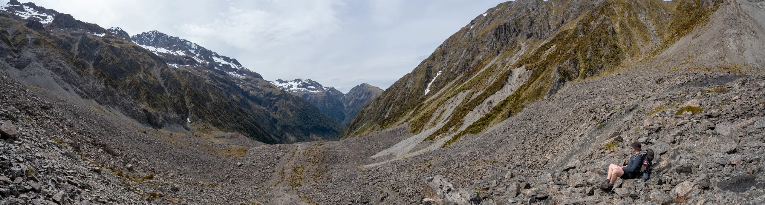 Looking down Otehake West Branch Valley from Taruahuna Saddle