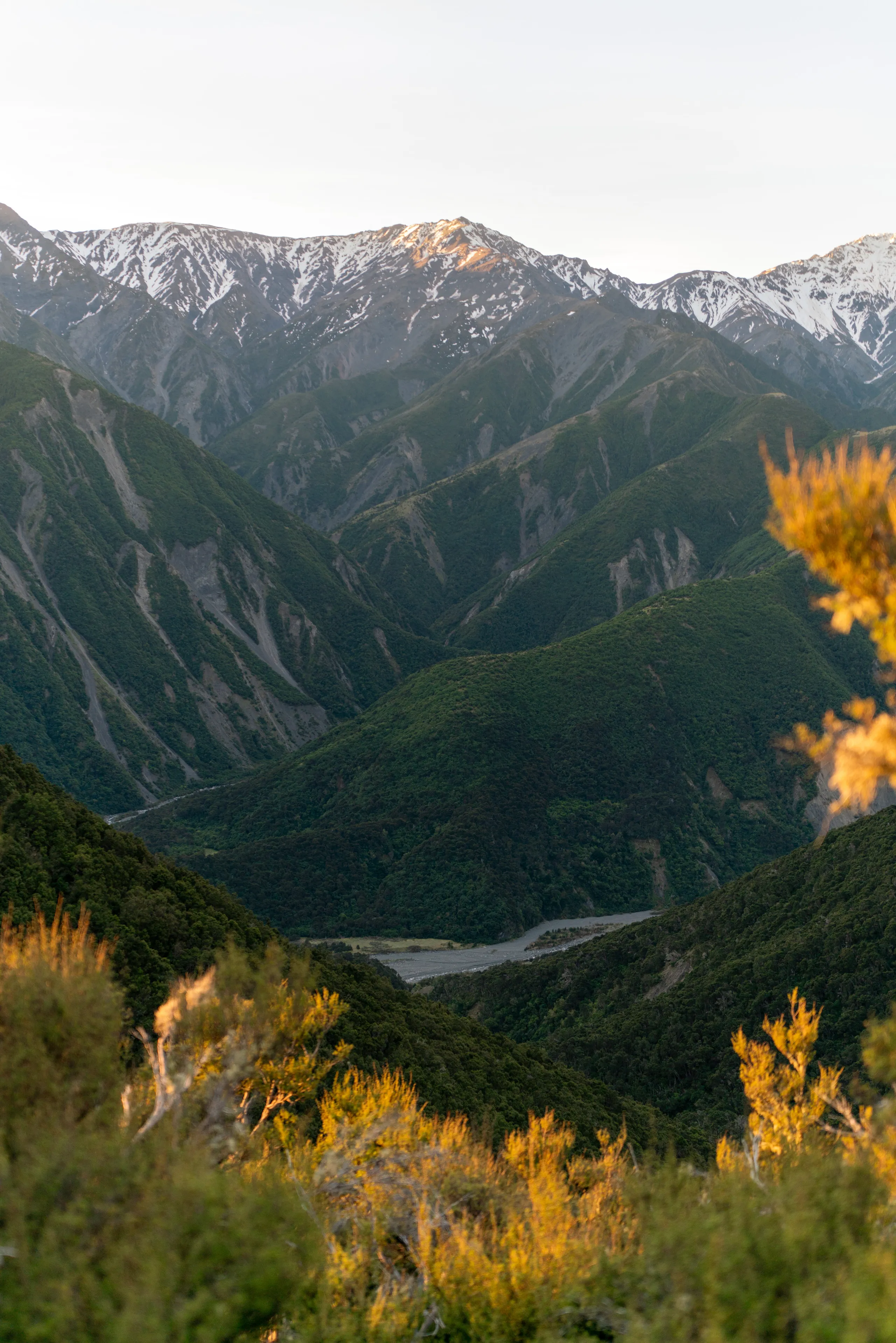 Looking down towards Kōwhai River