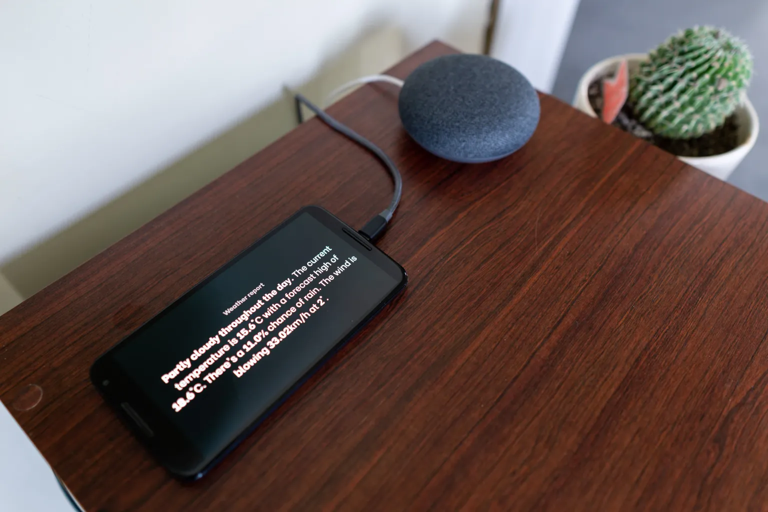 Display on table showing weather