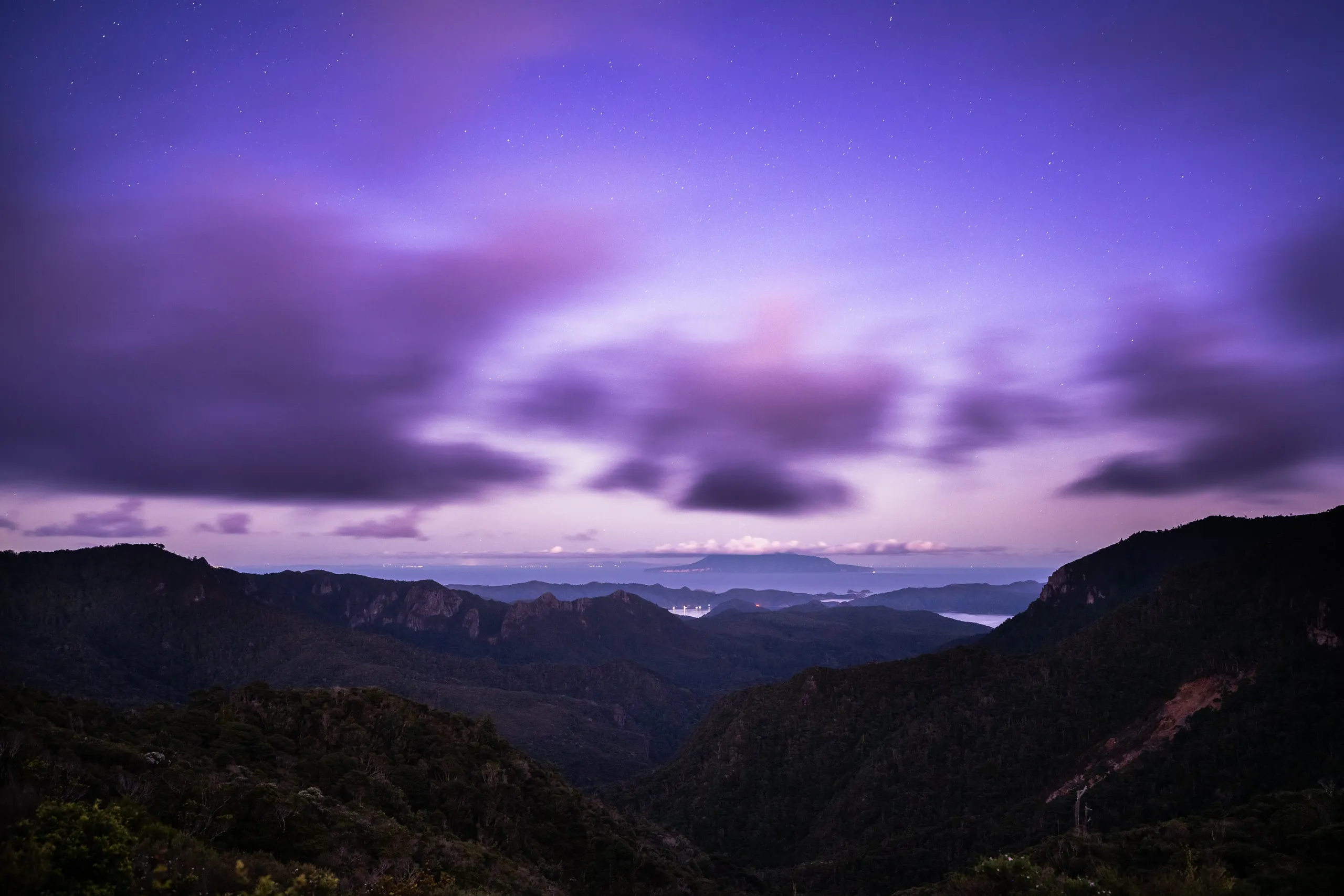 Dawn view from the hut balcony