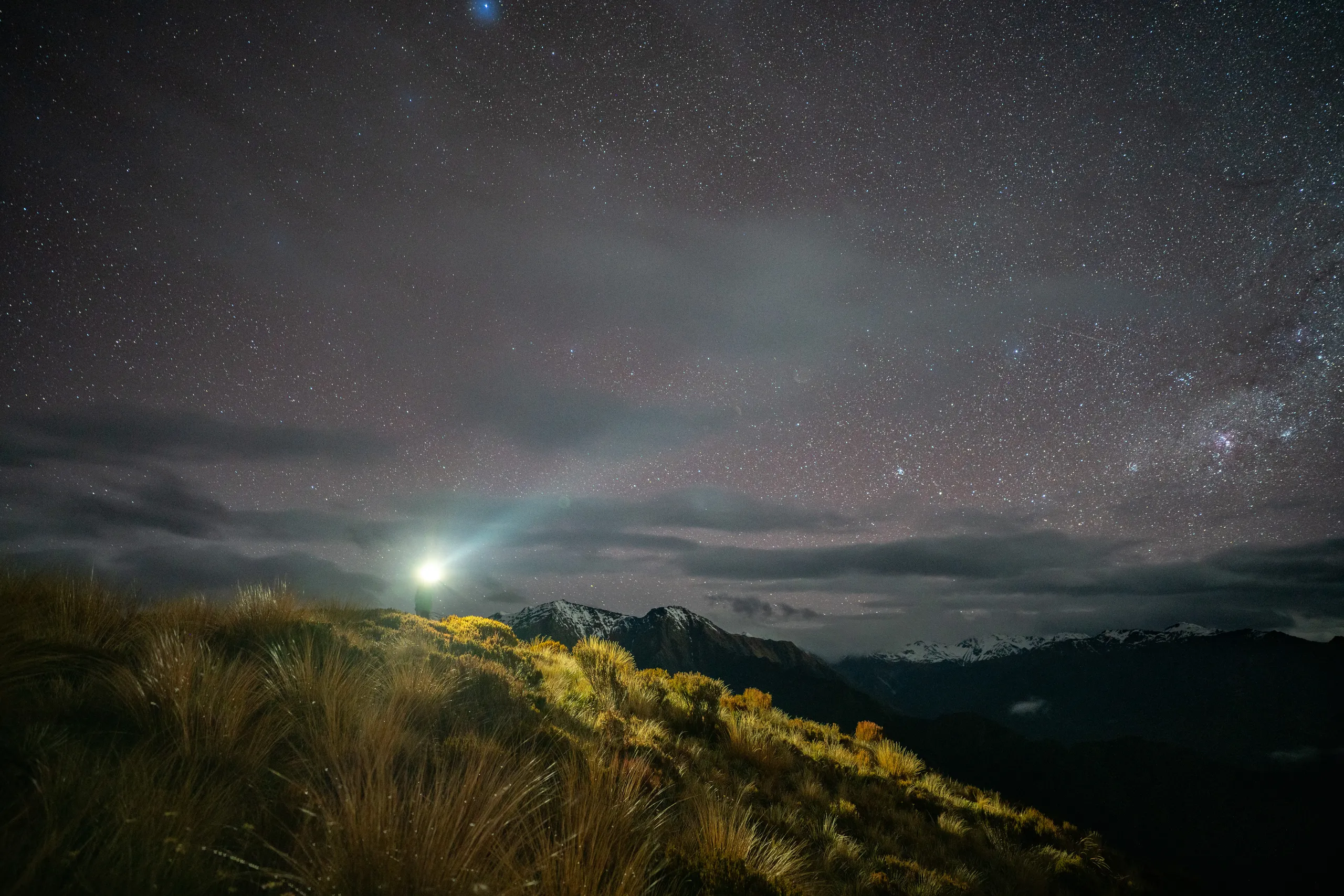 Stargazing at night