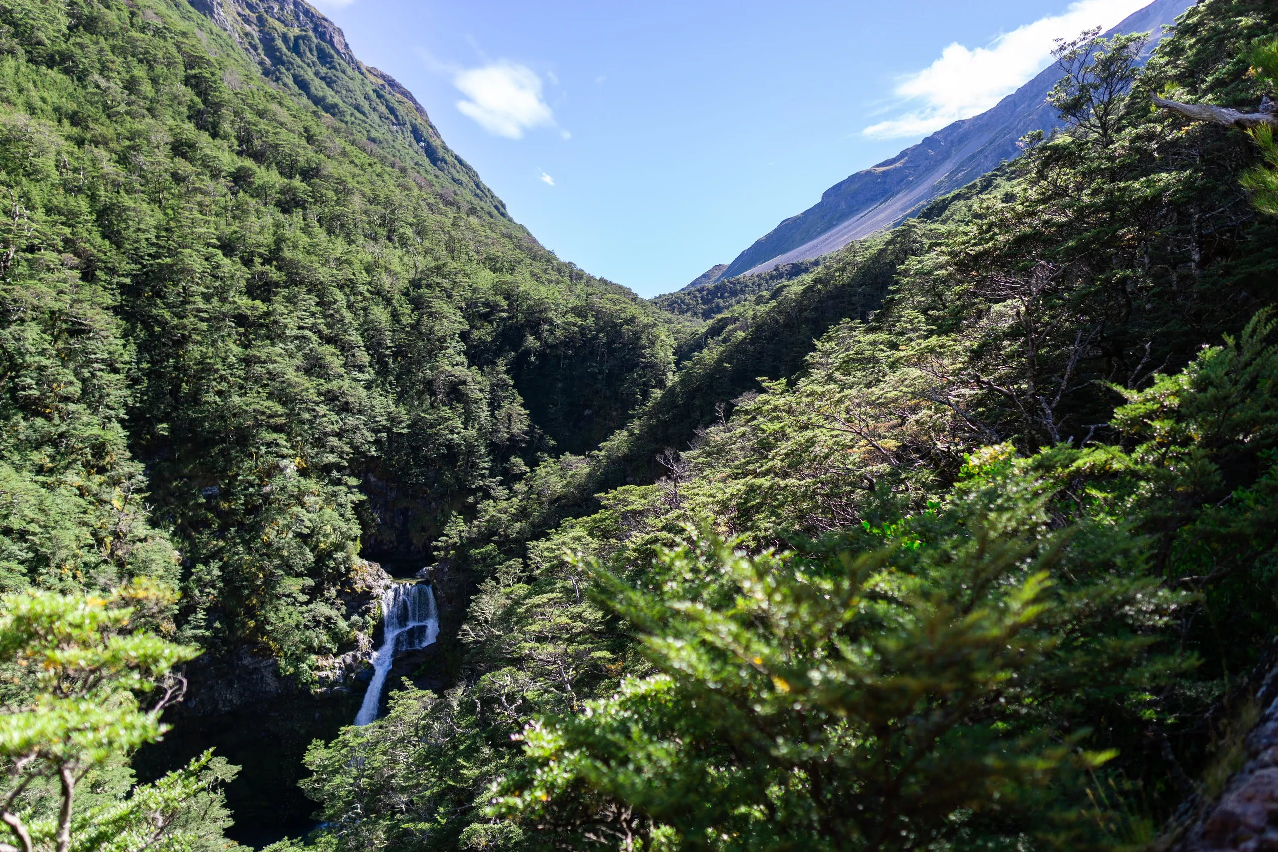 20m waterfall viewed from the track