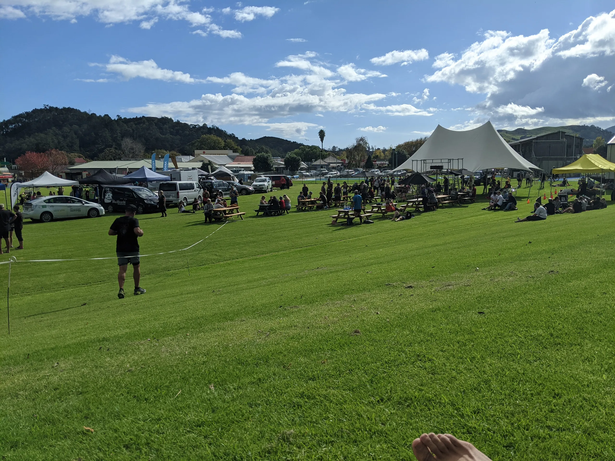 The finish line in town. A great feeling to complete my first trail running event!